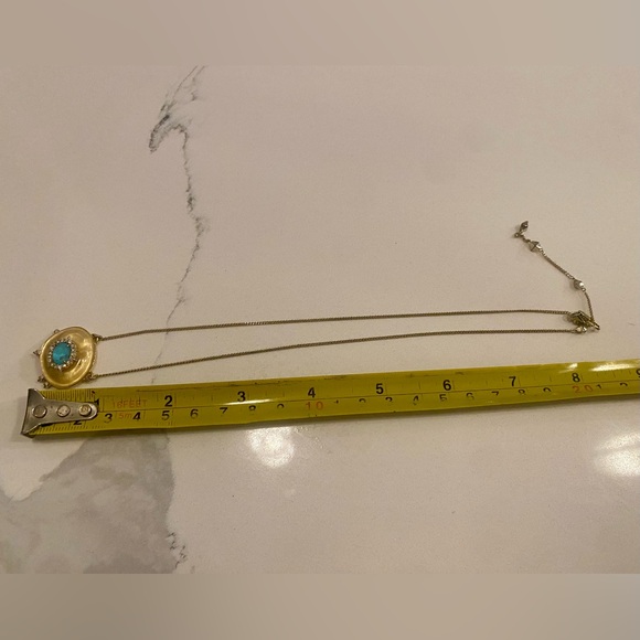 Alexis Bittar Gold adjustable Necklace with Turquoise & Crystal Accents - Picture 5 of 7